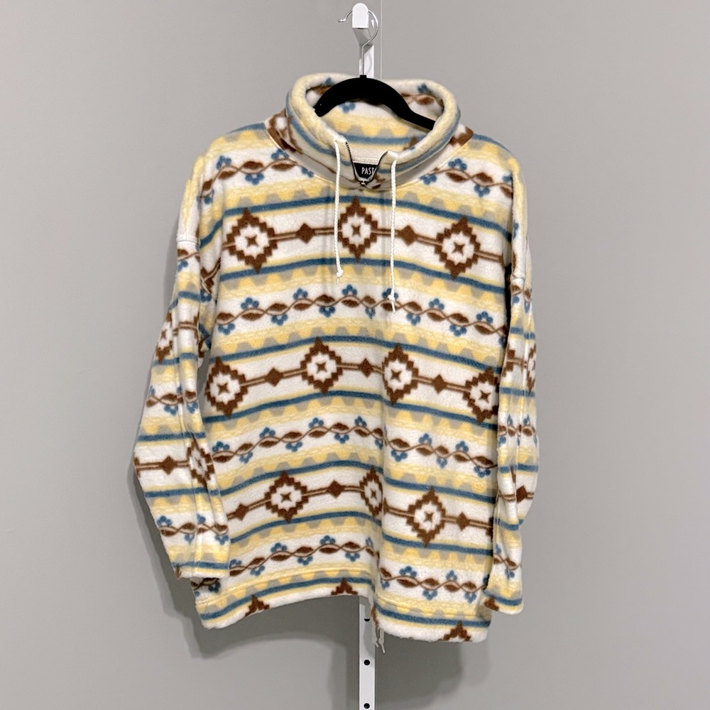 Vintage‎ Pasta Aztec Southwestern Fleece Pullover Polyester Men Size-M